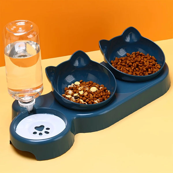 Tilted Cat Bowl Set
